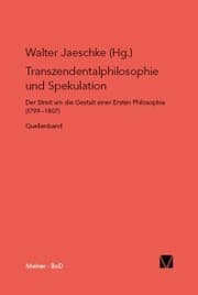 Cover von Transzendentalphilosophie und Spekulation