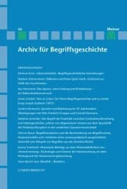 Cover von Archiv für Begriffsgeschichte. Band 56