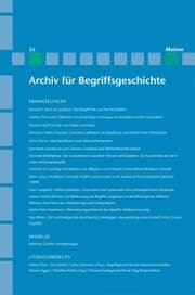 Cover von Archiv für Begriffsgeschichte. Band 55