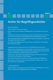 Cover von Archiv für Begriffsgeschichte. Band 54