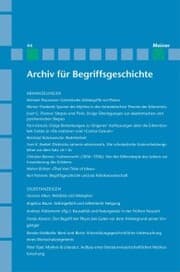 Cover von Archiv für Begriffsgeschichte. Band 44