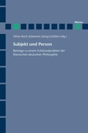 Cover von Subjekt und Person