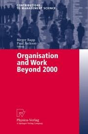 Cover von Organisation and Work Beyong 2000