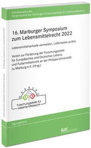 Cover von 16. Marburger Symposium zum Lebensmittelrecht 2022