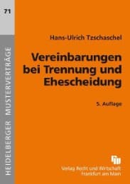 Cover von Vereinbarungen bei Trennung und Ehescheidung