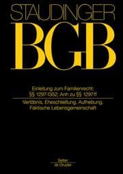 Cover von Einleitung zum Familienrecht; §§ 1297-1352; Anh.zu §§ 1297 ff