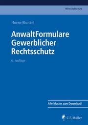Cover von AnwaltFormulare Gewerblicher Rechtsschutz