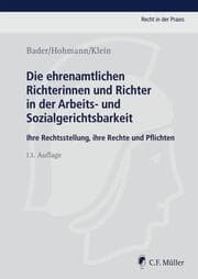 Cover von Die ehrenamtlichen Richterinnen und Richter in der Arbeits- und Sozialgerichtsbarkeit