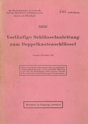 Cover von Vorläufige Schlüsselanleitung zum Doppelkastenschlüssel