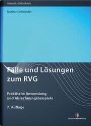 Cover von Fälle und Lösungen zum RVG