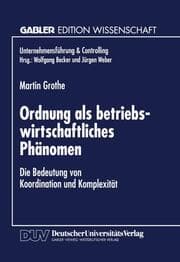 Cover von Ordnung als betriebswirtschaftliches Phänomen
