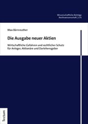 Cover von Die Ausgabe neuer Aktien