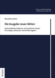 Cover von Die Ausgabe neuer Aktien