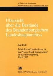 Cover von Übersicht über die Bestände des Brandenburgischen Landeshauptarchivs
