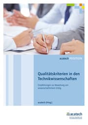 Cover von Qualitätskriterien in den Technikwissenschaften
