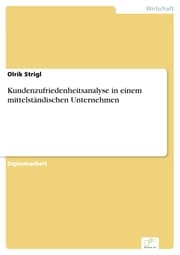 Cover von Kundenzufriedenheitsanalyse in einem mittelständischen Unternehmen