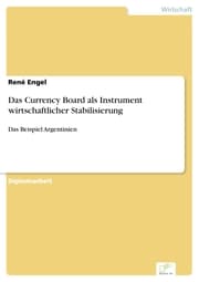 Cover von Das Currency Board als Instrument wirtschaftlicher Stabilisierung