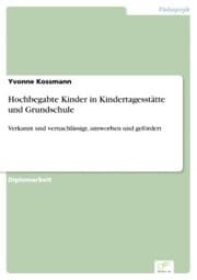 Cover von Hochbegabte Kinder in Kindertagesstätte und Grundschule