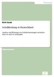 Cover von Schulkleidung in Deutschland