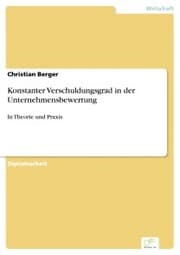Cover von Konstanter Verschuldungsgrad in der Unternehmensbewertung