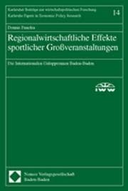 Cover von Regionalwirtschaftliche Effekte sportlicher Großveranstaltungen