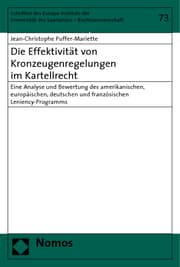 Cover von Die Effektivität von Kronzeugenregelungen im Kartellrecht