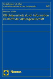 Cover von Gläubigerschutz durch Information im Recht der Aktiengesellschaft