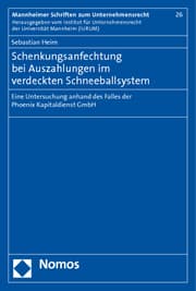 Cover von Schenkungsanfechtung bei Auszahlungen im verdeckten Schneeballsystem