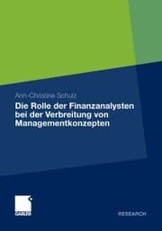 Cover von Die Rolle der Finanzanalysten bei der Verbreitung von Managementkonzepten