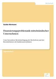 Cover von Finanzierungsproblematik mittelständischer Unternehmen