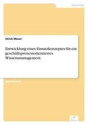 Cover von Entwicklung eines Einsatzkonzeptes für ein geschäftsprozessorientiertes Wissensmanagement
