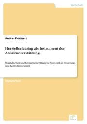 Cover von Herstellerleasing als Instrument der Absatzunterstützung
