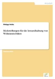 Cover von Rückstellungen für die Instandhaltung von Wohnimmobilien