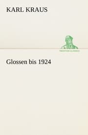 Cover von Glossen bis 1924