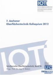 Cover von 7.Aachener Oberflächentechnik Kolloquium 2012