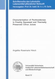 Cover von Characterisation of Pectinesterase in Freshly Squeezed and Thermally Preserved Citrus Juices