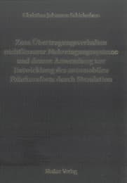 Cover von Zum Übertragungsverhalten nichtlinearer Mehreingangssysteme und dessen Anwendung zur Entwicklung des automobilen Fahrkomforts durch Simulation