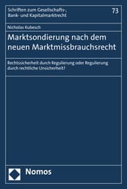 Cover von Marktsondierung nach dem neuen Marktmissbrauchsrecht