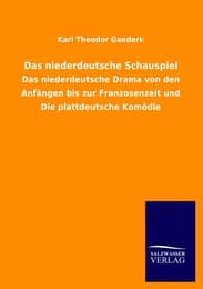Cover von Das niederdeutsche Schauspiel