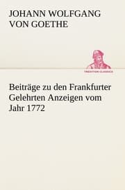 Cover von Beiträge zu den Frankfurter Gelehrten Anzeigen vom Jahr 1772
