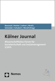 Cover von Wissenschaftliches Forum für Sozialwirtschaft und Sozialmanagement 2/2015