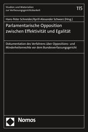 Cover von Parlamentarische Opposition zwischen Effektivität und Egalität