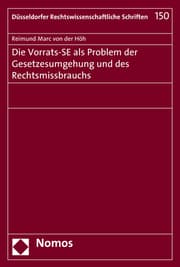 Cover von Die Vorrats-SE als Problem der Gesetzesumgehung und des Rechtsmissbrauchs