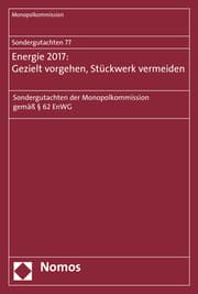 Cover von Sondergutachten 76: Bahn 2017: Wettbewerbspolitische Baustellen