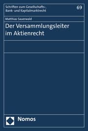 Cover von Der Versammlungsleiter im Aktienrecht