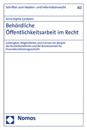 Cover von Behördliche Öffentlichkeitsarbeit im Recht