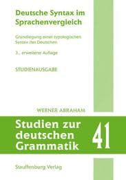 Cover von Deutsche Syntax im Sprachenvergleich