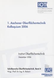 Cover von 1.Aachener Oberflächentechnik Kolloquium 2006