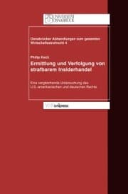 Cover von Ermittlung und Verfolgung von strafbarem Insiderhandel