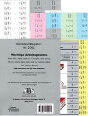 Cover von DürckheimRegister® Nr. 2061 Wichtige Arbeitsgesetze